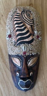 Gorgeous Hanging Timber Hand Carved Painted Heads