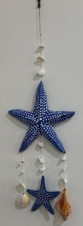 Hanging Star Fish and Shells - Blue
