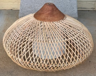 Rattan Bamboo Lamp Shades with timber top