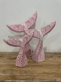 Hand Crafted Whale Tails Set of 3 - Pink