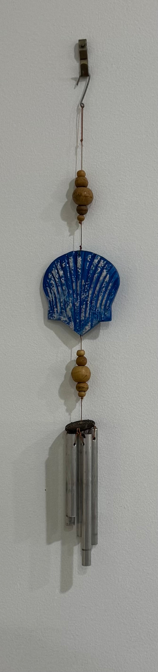Hanging Oyster Shell Wind Chimes - Blue