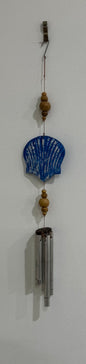Hanging Oyster Shell Wind Chimes - Blue