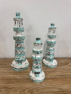 Light Houses Set of 3 - Turquoise